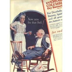  1928 Eveready Columbia Dry Batteries Magazine Ad 