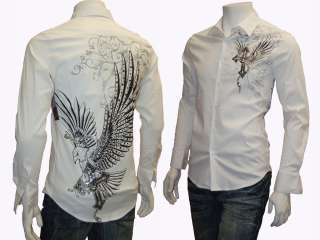 New MENS T Shirt Gothic Design Fleur De Lis w/Wing L  