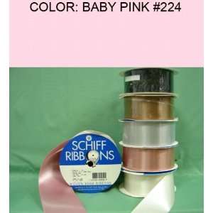  50yds SINGLE FACE SATIN RIBBON Baby Pink #224 2 1/4~USA 