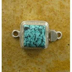  AAA BLUE TURQUOISE STERLING CLASP CUSHION 12mm 