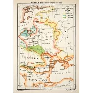   Poland Hungary Turkey Map   Original Lithographed Map