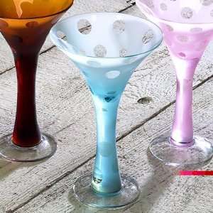  Impulse IG1001DOTA Dot Martini Aqua  Set of 4 Kitchen 