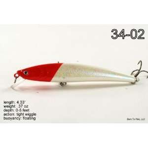  4.3 Shallow Diving Holographic Red/White Minnow Crankbait 