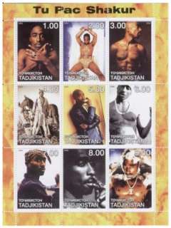 Tupac Shakur   9 Stamp Mint Sheet TD162  