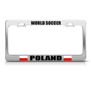  Poland Polish Flag World Soccer Metal license plate frame 