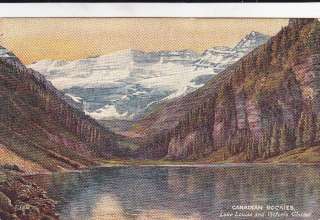 Tucks Oilette The Canadian Rockies ser II 2519 art Lake Louise Glacier 