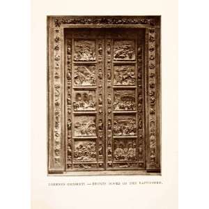  1906 Print Bronze Doors John Baptistery Giovanni Florence Italy 