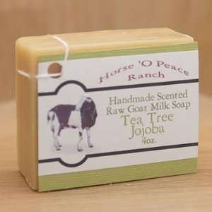    Handmade 100% Raw Goat Milk Tea Tree Jojoba Soap (4oz./Bar) Beauty