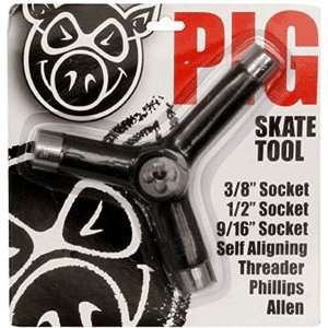 Pig Skate Tool   black Tri   socket/threader  Sports 