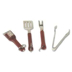  Dollhouse Miniature 4 Pc. Barbeque Tool Set By Reutter 