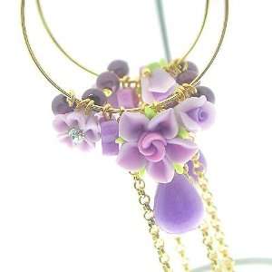  Elegant Polymer Clay Flower Earrings (Lavender) Jewelry