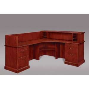  Belmont Left Reception L Desk in Sunset Cherry Office 