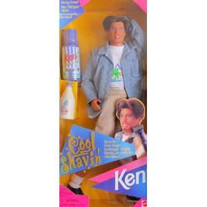   Barbie COOL SHAVIN KEN Doll w Color Change BEARD (1996): Toys & Games