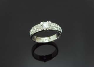 18K white gold plated heart white Crystal Ring size 6,7,8  