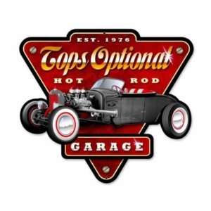   : Tops Optional Hot Rod Garage Vintage Car Metal Sign: Home & Kitchen