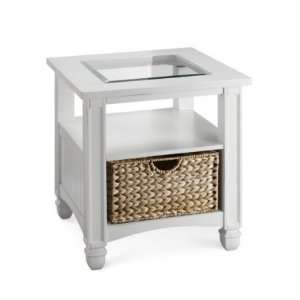  Nantucket Collection 23 Wide Glass Top End Table with 