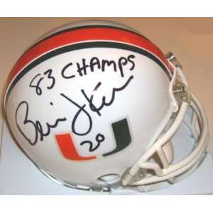 Bernie Kosar Signed Miami Mini Helmet w/83 Champs:  Sports 