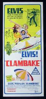 CLAMBAKE 67 Elvis Presley RARE Daybill Movie poster  