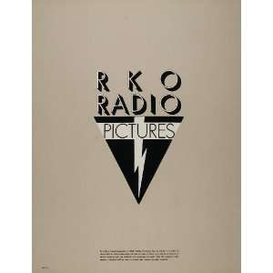 1939 Ad RKO Radio Pictures Trademark Logo Lithograph 