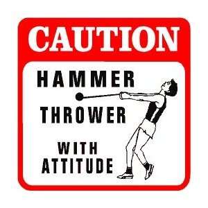  CAUTION HAMMER THROWER field & track sign