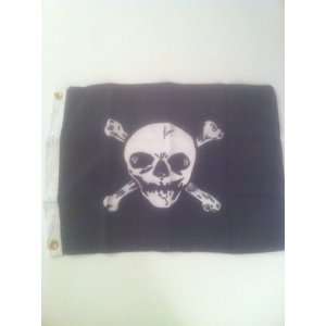  Jolly Roger Pirate Flag Polyester 12 In. X 18 In: Patio 