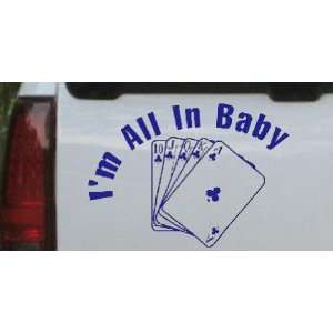  Blue 18in X 25.2in    Poker Im All In Baby Car Window Wall 