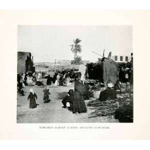 1923 Print Suburban Market Cairo Awaiting Customers Buldings People 