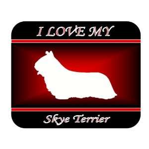  I Love My Skye Terrier Dog Mouse Pad   Red Design 