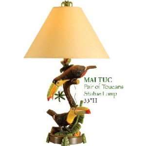 Pair of Toucans Statue Lamp 