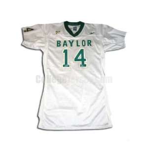  White No. 14 Game Used Baylor Reebok Football Jersey (SIZE 