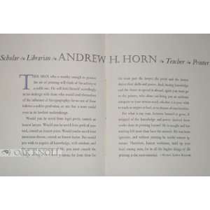  ANDREW H. HORN, 1914 1983 Henry Lewis Bullen Books