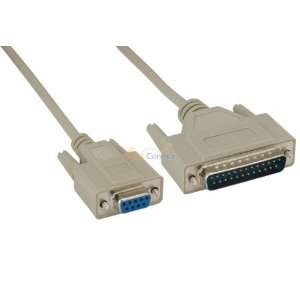  15ft DB9 Female to DB25 Male Null Modem Cable