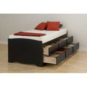   Twin Captains Platform Storage Bed with 6 Drawers   Prepac BBT 4106 K