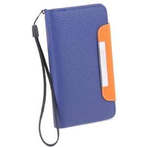  Blue Leather Wallet Case With Card Slot For SONY XPERIA S 