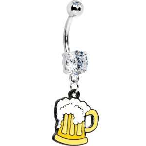  Crystalline Gem Beer Mug Belly Ring Jewelry