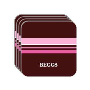 Personal Name Gift   BEGGS Set of 4 Mini Mousepad Coasters (pink 