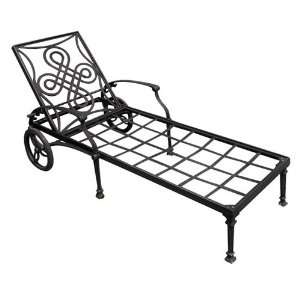   Vienna Cast Aluminum Chaise Lounge Chair   Black: Patio, Lawn & Garden