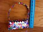 High Quality Zippered Recycled Candy Wrapper Purse Clutch Hand Bag 