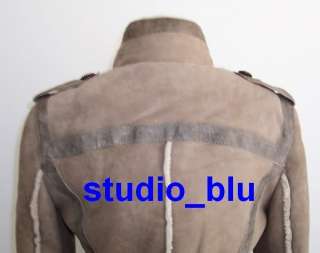 DOLCE & GABBANA Lambskin Shearling Fur Military Coat 42 6  
