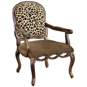  Lucero Leopard Print Jacobean Brown Accent Chair: Home 