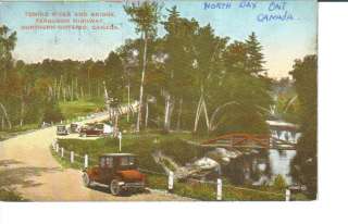 Tomiko River Bridge Ferguson North Bay Ontario postcard  