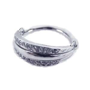  Sterling Silver Movable CZ Ring Size 9: Jewelry