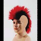 red black mohawk wig men hair bald head costume halloween