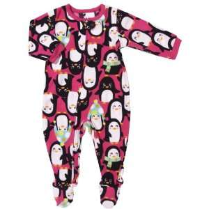   Girls Fleece Penguin Footed Blanket Sleeper Pajamas (6 Kids): Baby