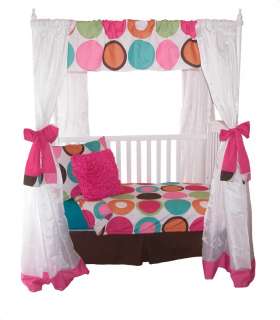 Lil Princess Canopy CRIB with CANOPY BEDDING, Polka dot hot pink 