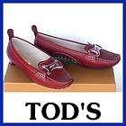 TODS New Red Women Low Heels Loafers Shoes sz 39.5 9.5