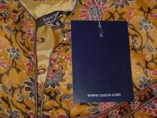 TOCCA silk chiffon peasant blouse top hippie boho NEW 8  