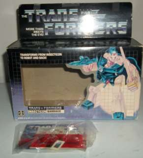Transformers Original G1 Barrage Box and Unused Sticker Sheet  