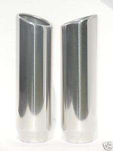 Exhaust Tip STAINLESS 3.5 OD 12 L ROLL Tips chrome  