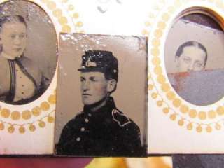 incredible gem tintype album with Civil War soldier, etc..  